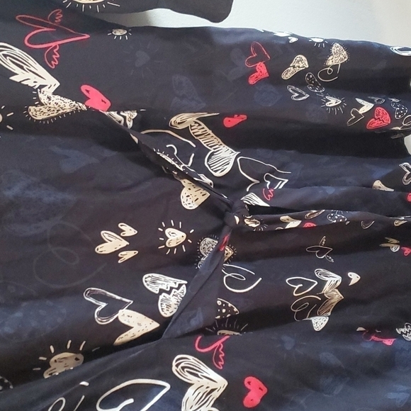 Zara mini hearts button down dress sz L boho - Picture 6 of 10